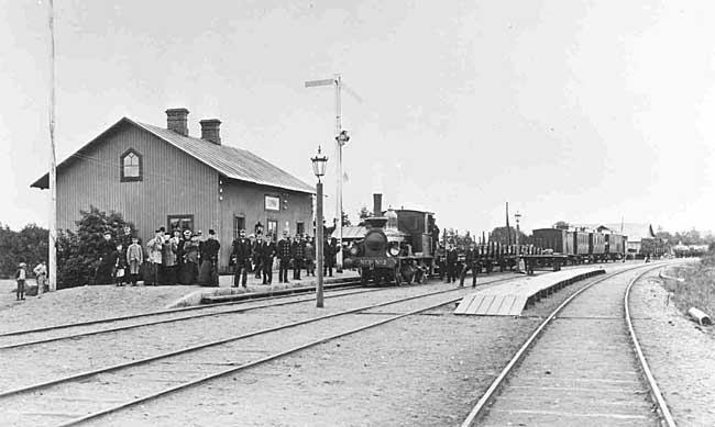 Bjrnum station p Hssleholm - Markaryds Jrnvg, HMJ, omkring 1900