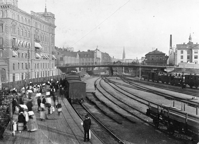 Bangrden vid gamla Stockholm Norra omkring 1886-1887.