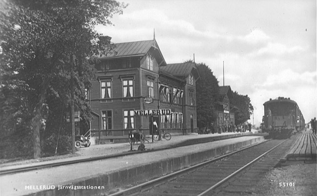 Mellerud jrnvgshotell och station 1930-talet