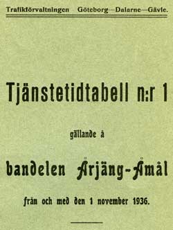 mJ Tjnstetidtabell gllande frn 1 november 1936