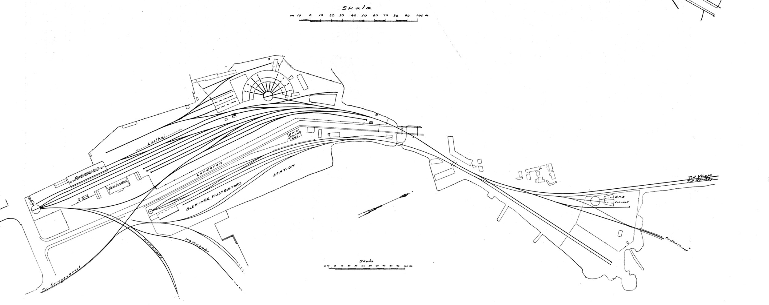 CVJ, ritning ver Karlskrona bangrd 1924