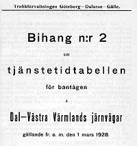 Bihang till DVVJ Tjnstetidtabell gllande frn 1 mars 1928