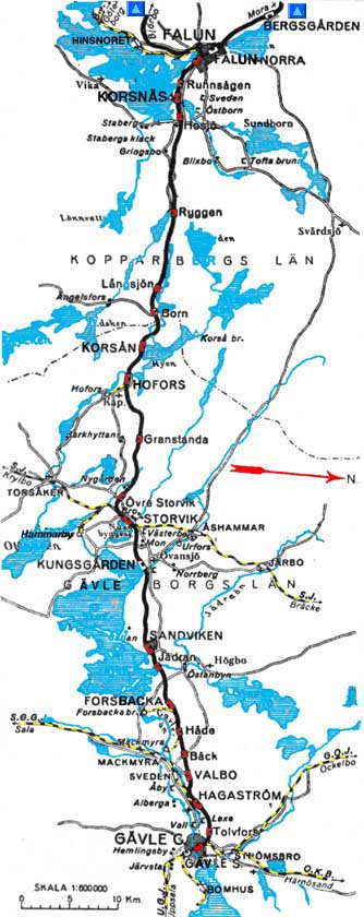 Map Gävle - Dala Järnväg