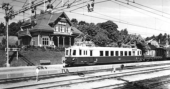 SJ electric railcar Xoa4 No. 206 at Malmlping year 1939