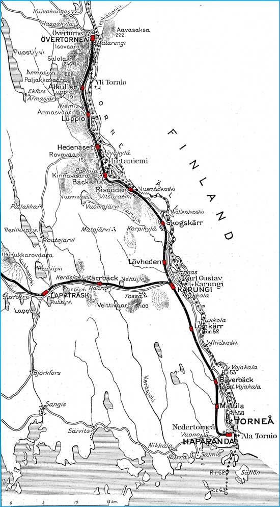 Karta Lapptrsk - Karungi, Haparanda - vertorne