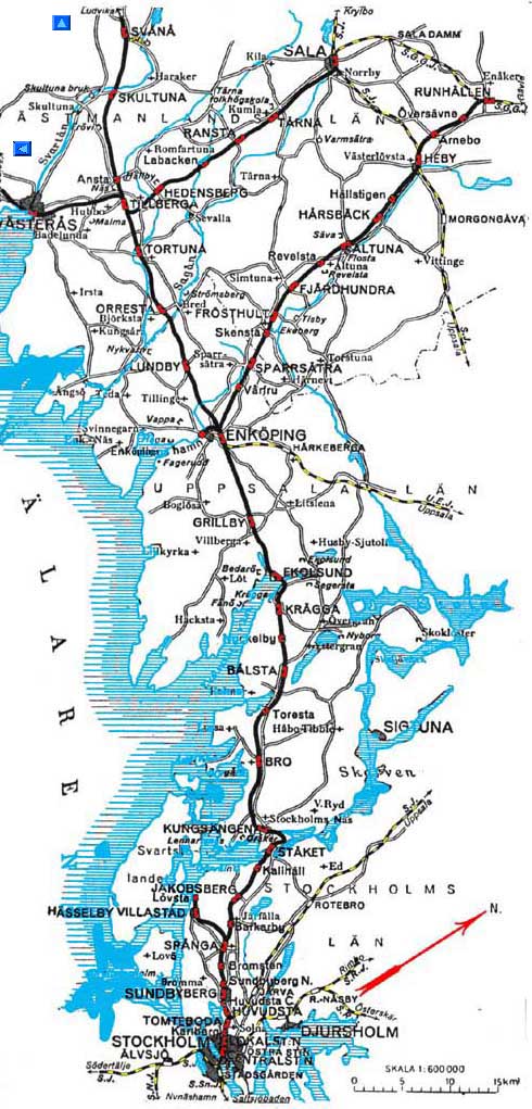 SWB sections Stockholm -Västerås, Enköping - Runhällen, Tillberga - Sala