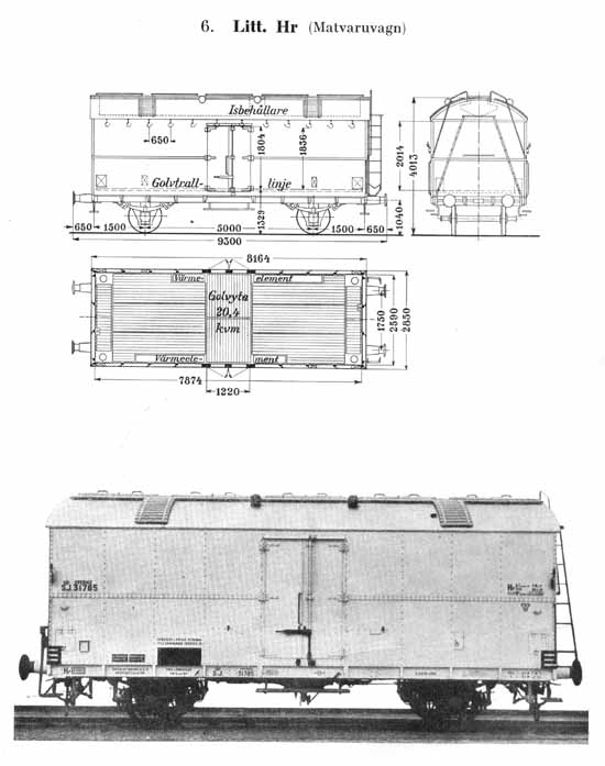 Statens Järnvägars, SJ, godsvagnar 1942 litt Hr. freight cars at Swedish Railways 1942 class Hr