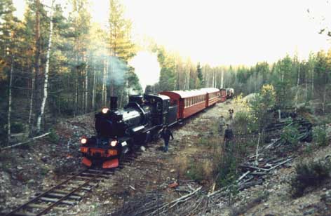 JTJ ångtåg på besök i Tallås grusgrop