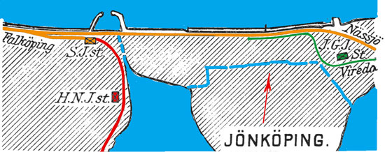 Skiss ver Jnkpings jrnvgsstationers inbrdes frhllanden 