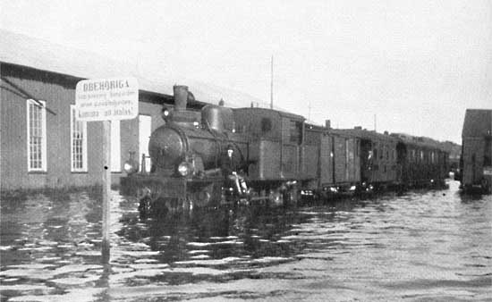 Much water at the yard in Uddevalla