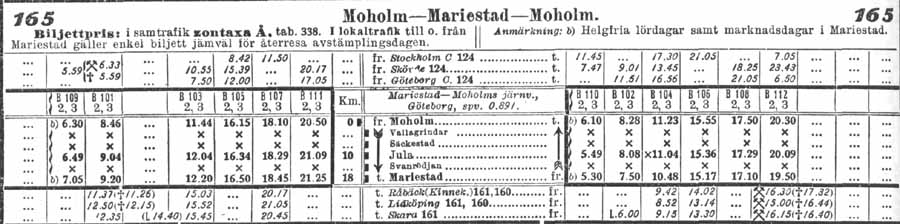 Tidtabell 1930